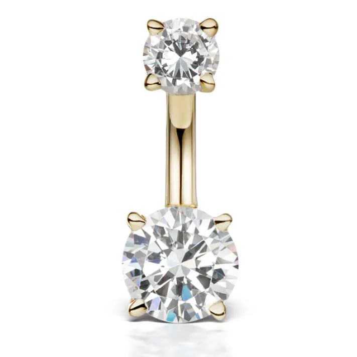 CZ Prong Solitaire Navel Ring by Maria Tash in 14K Yellow Gold