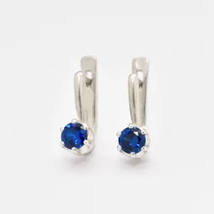 Dainty Sapphire Earrings - Small Blue Studs, September Birthstone Earrings