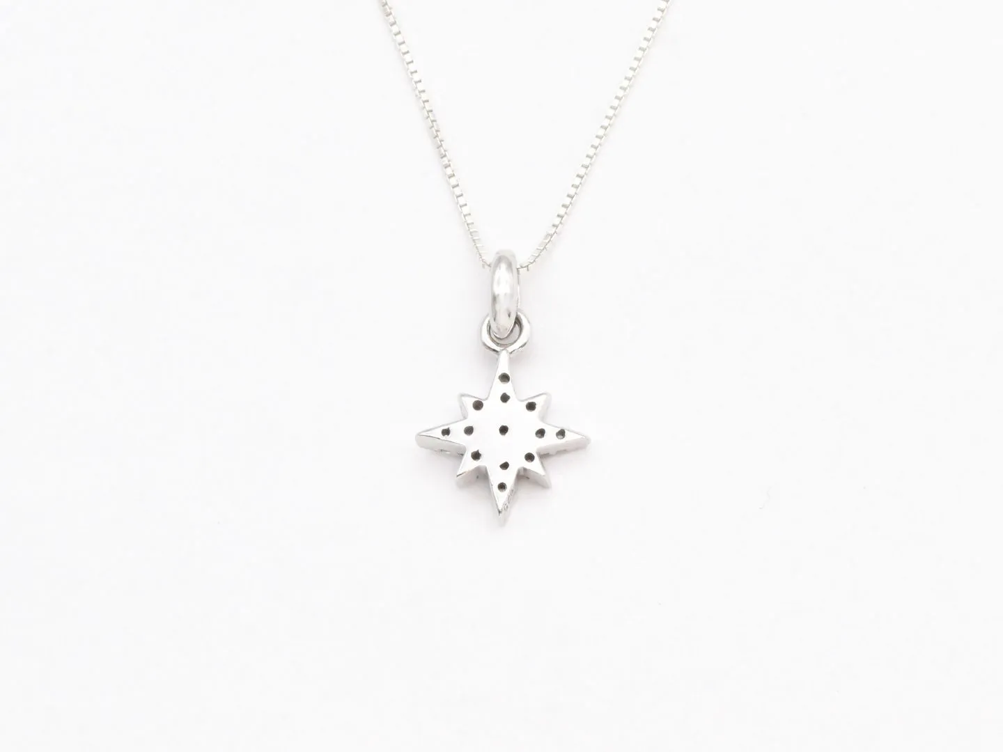 Dainty Star Necklace - Created CZ Diamond Pendant - Diamond Star Necklace