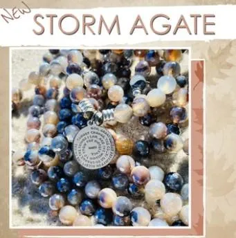 Defining Bracelet- Peace Bracelet with Storm Agate Gemstones