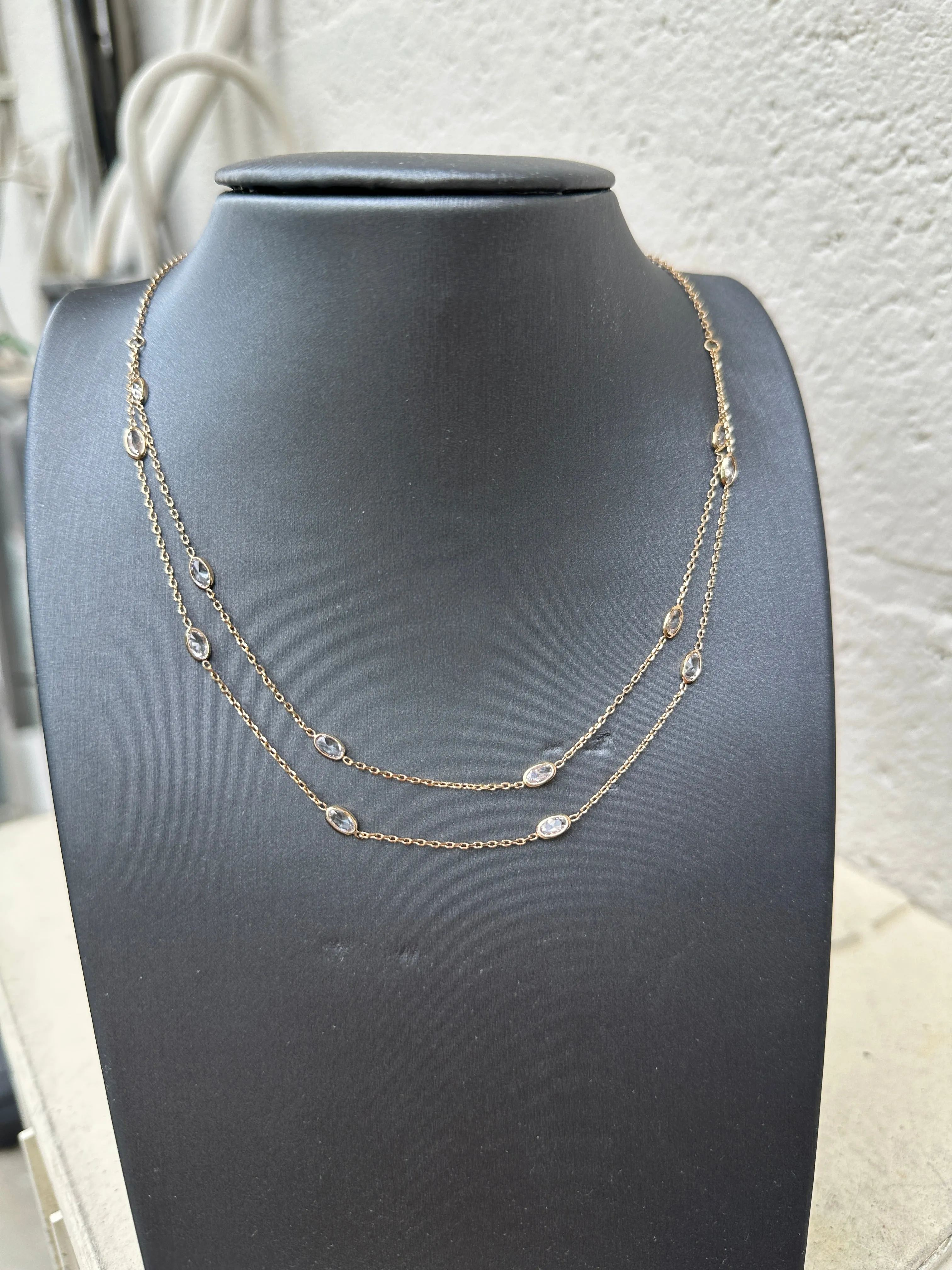 Delicate Bezel Layered Necklace