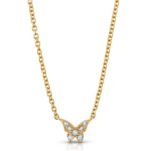 DELICATE DIAMOND BUTTERFLY NECKLACE, 14KT GOLD