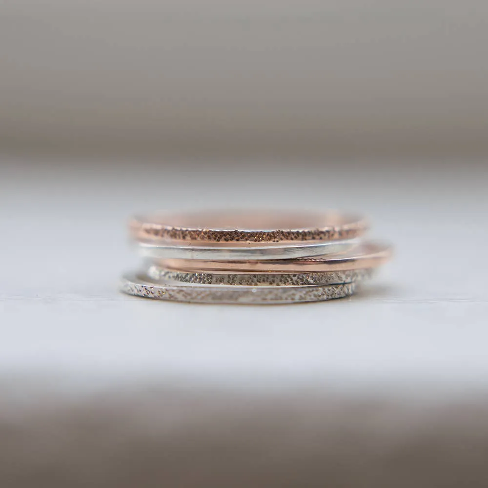 Diamond Dusted Stacking Ring: Super Skinny