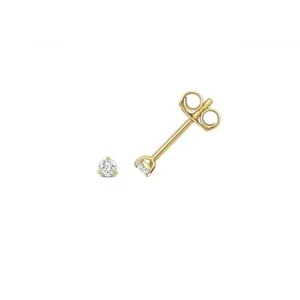 Diamond Jewellery 18ct Gold Diamond 3 Claw Earring Studs EDQ336