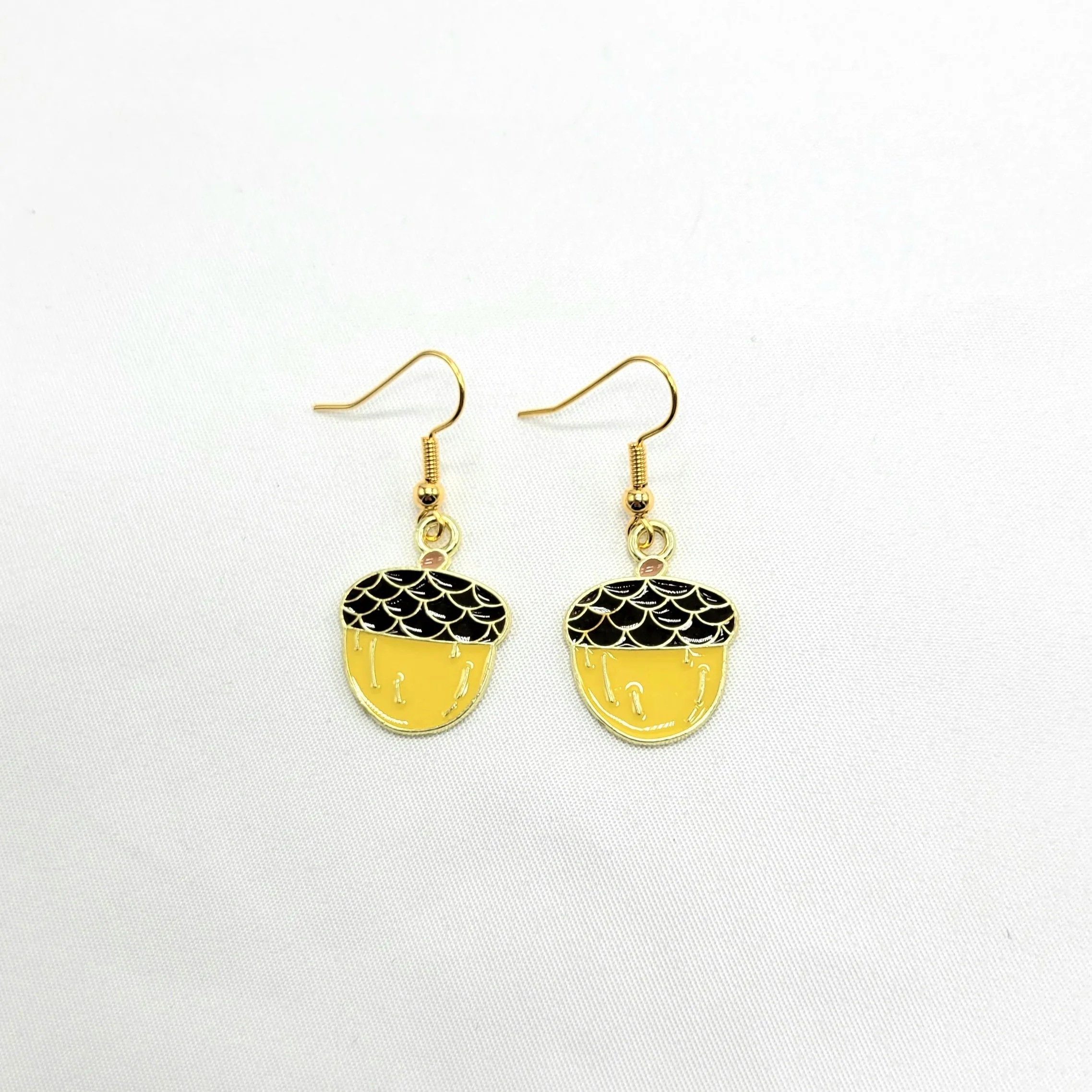 Enamel Acorn Earrings