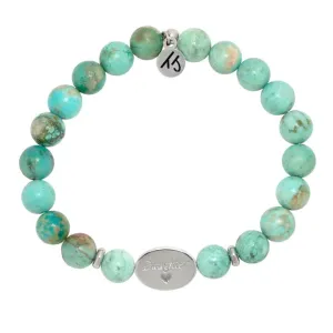 Family Bead Bracelet- Daughter with Peruvian Turquoise Sterling Silver Charm