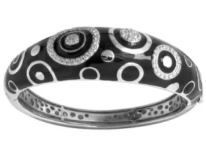 Galaxy - Black Enamel and Cubic Zirconia Bangle