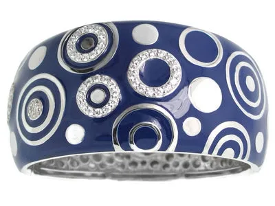 Galaxy Cuff - Blue Enamel with CZ Bangle