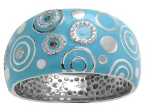 Galaxy Cuff - Turquoise Enamel with CZ Bangle