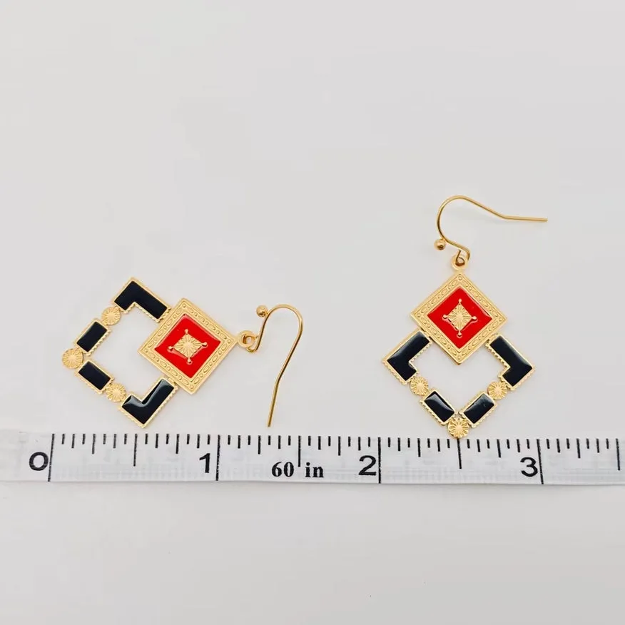 Geometric Square Earrings