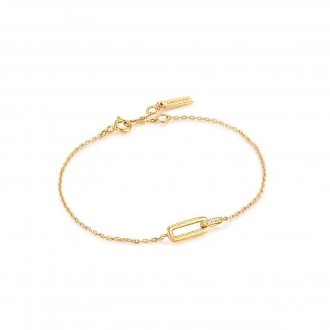 Gold Glam Interlock Bracelet B037-01G