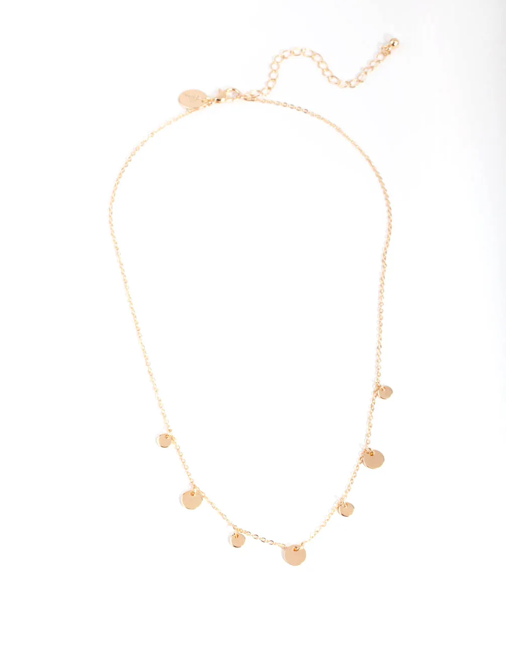 Gold Multi Disc Charm Necklace