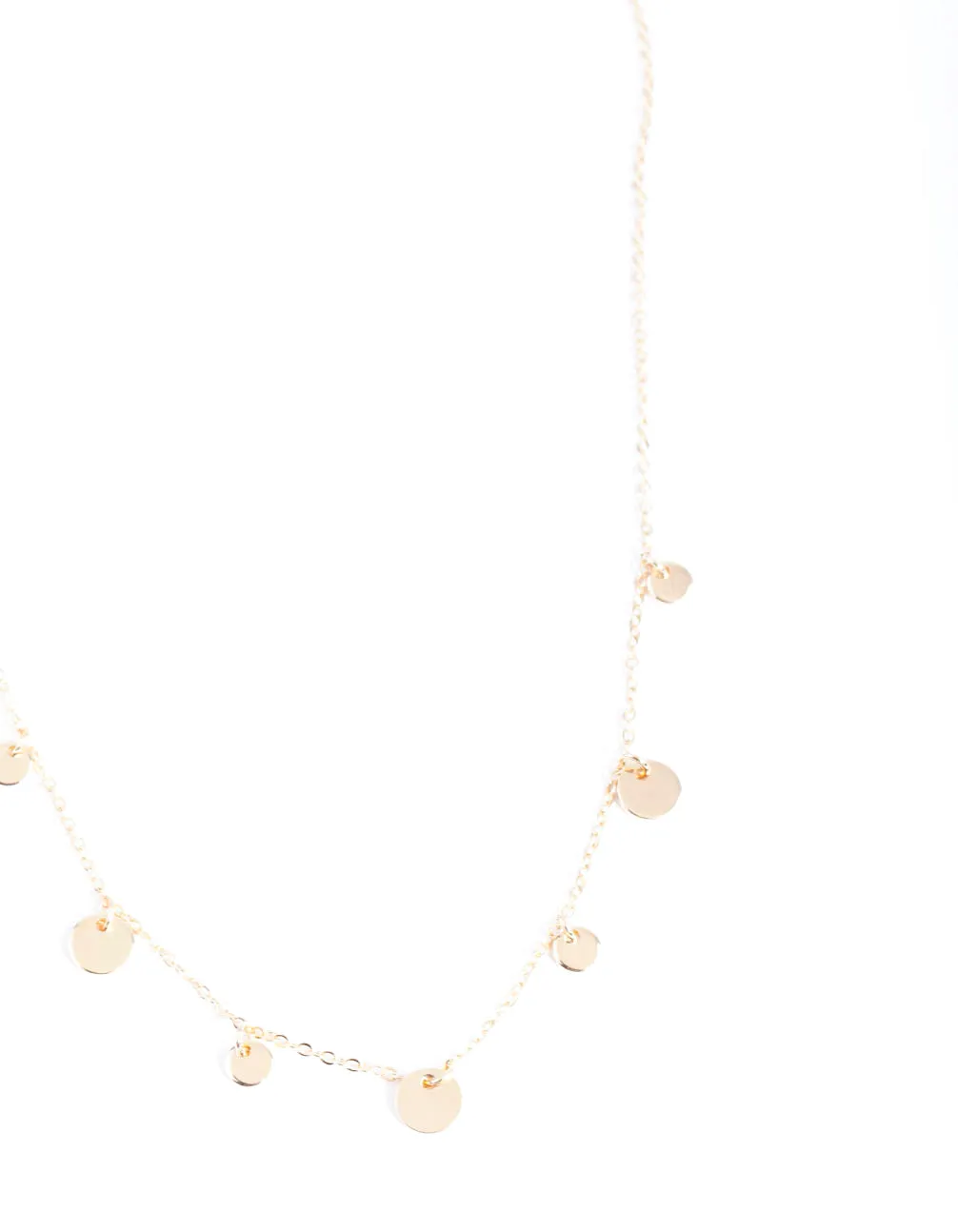 Gold Multi Disc Charm Necklace