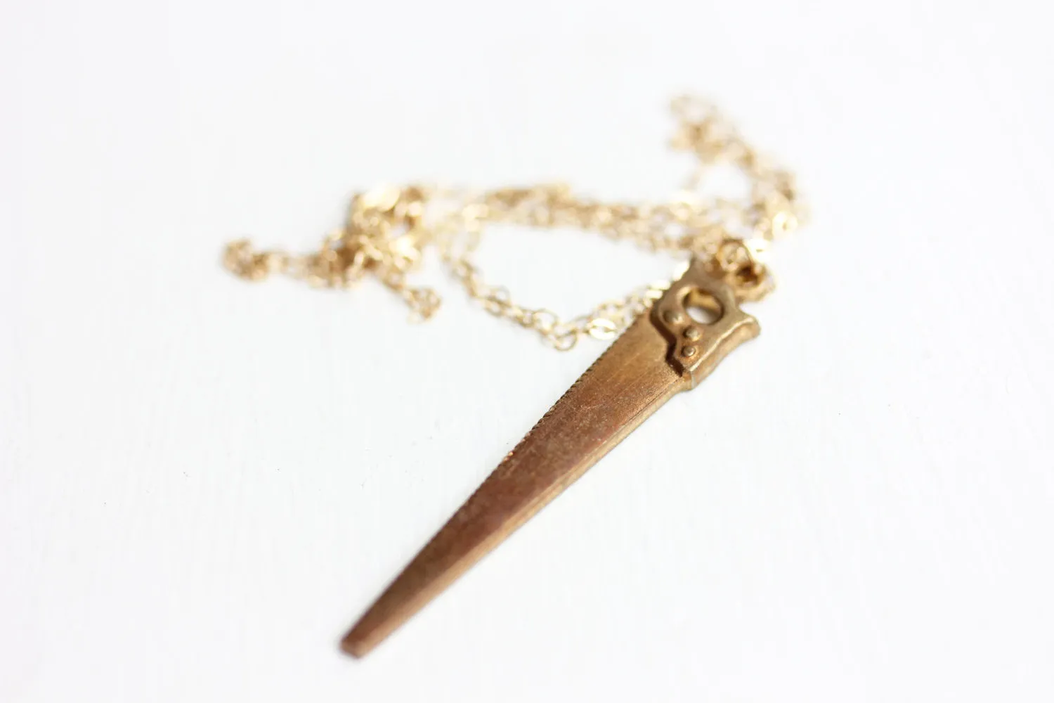 Gold Saw Necklace