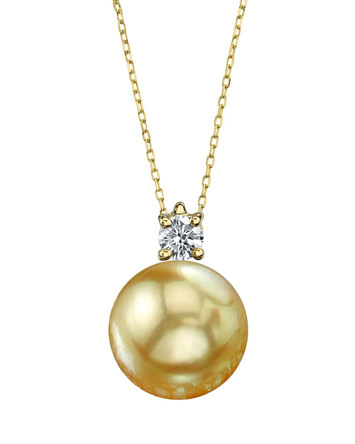 Golden South Sea Pearl & Diamond Glimmer Pendant