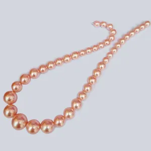 GRADUATION ITALIAN SHELL PEARLS' Pink COLOR' SIZE' 6-14 MM' APPROX 52-53 BEADS