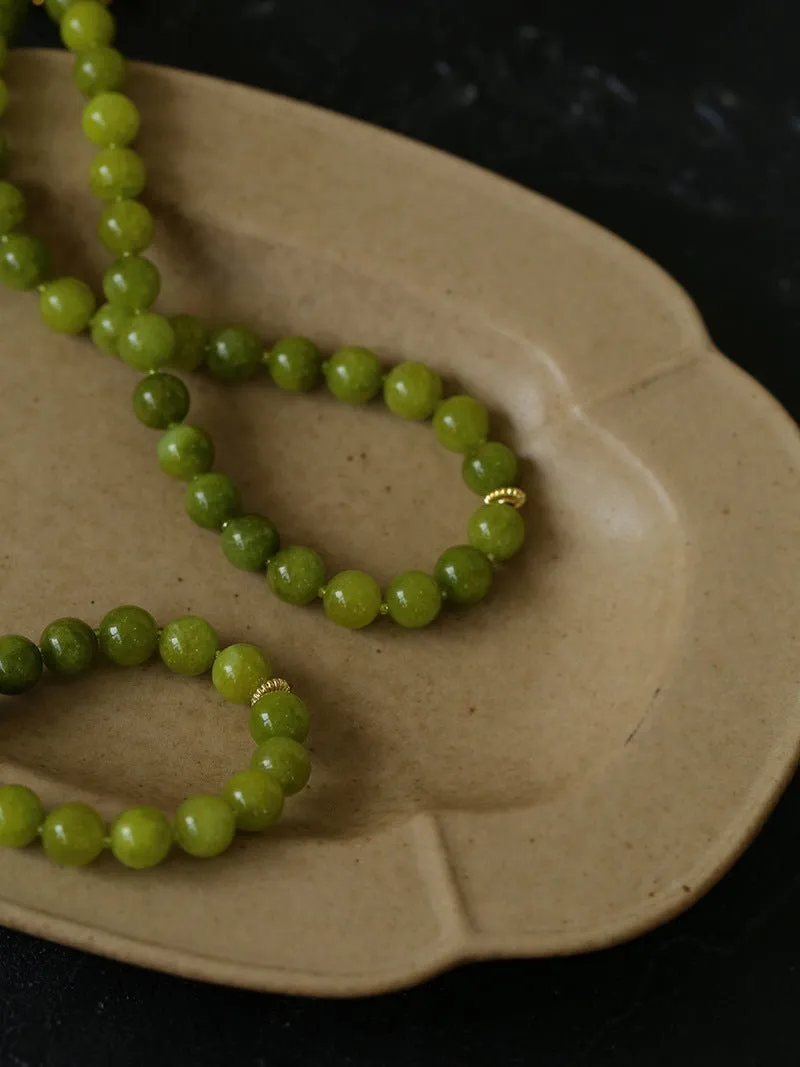 Green Grape Stone Beaded Necklace