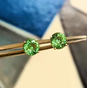 Green Tourmaline Studs