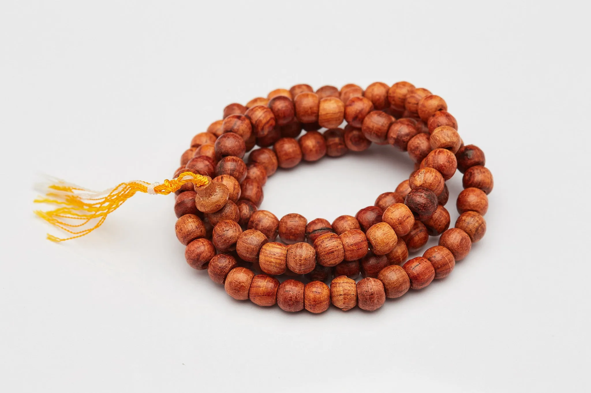 Hand Made Brown Wood Thai Wooden Mala Bead Necklace Bracelet