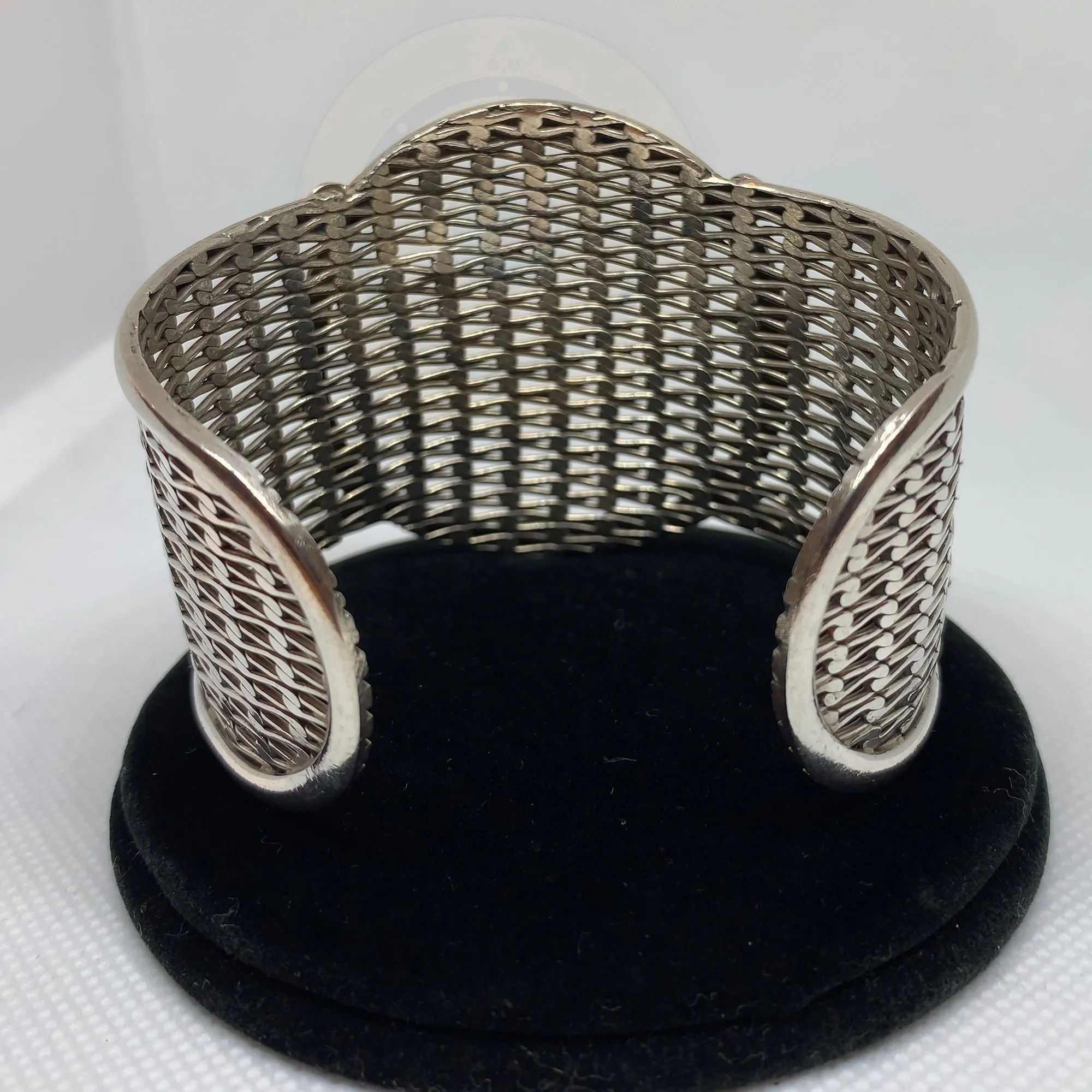 Handmade Wide Braided Sterling Silver Cuff Bracelet