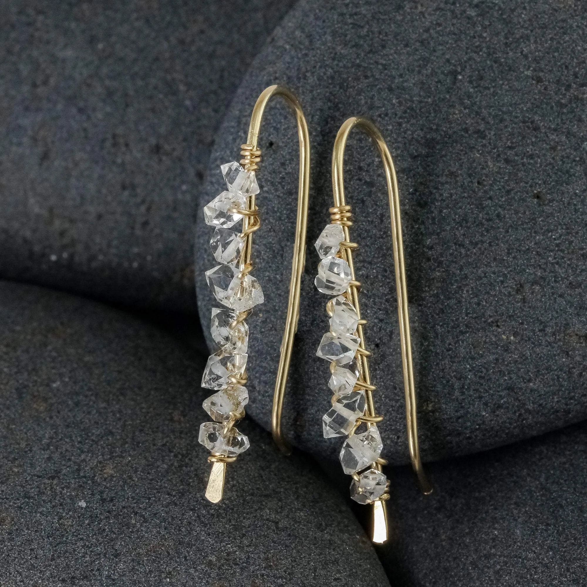 Herkimer Diamond Ear Climbers