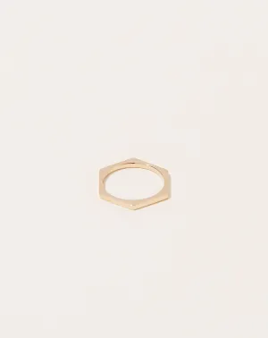 Hex Ring in 14k Yellow Gold