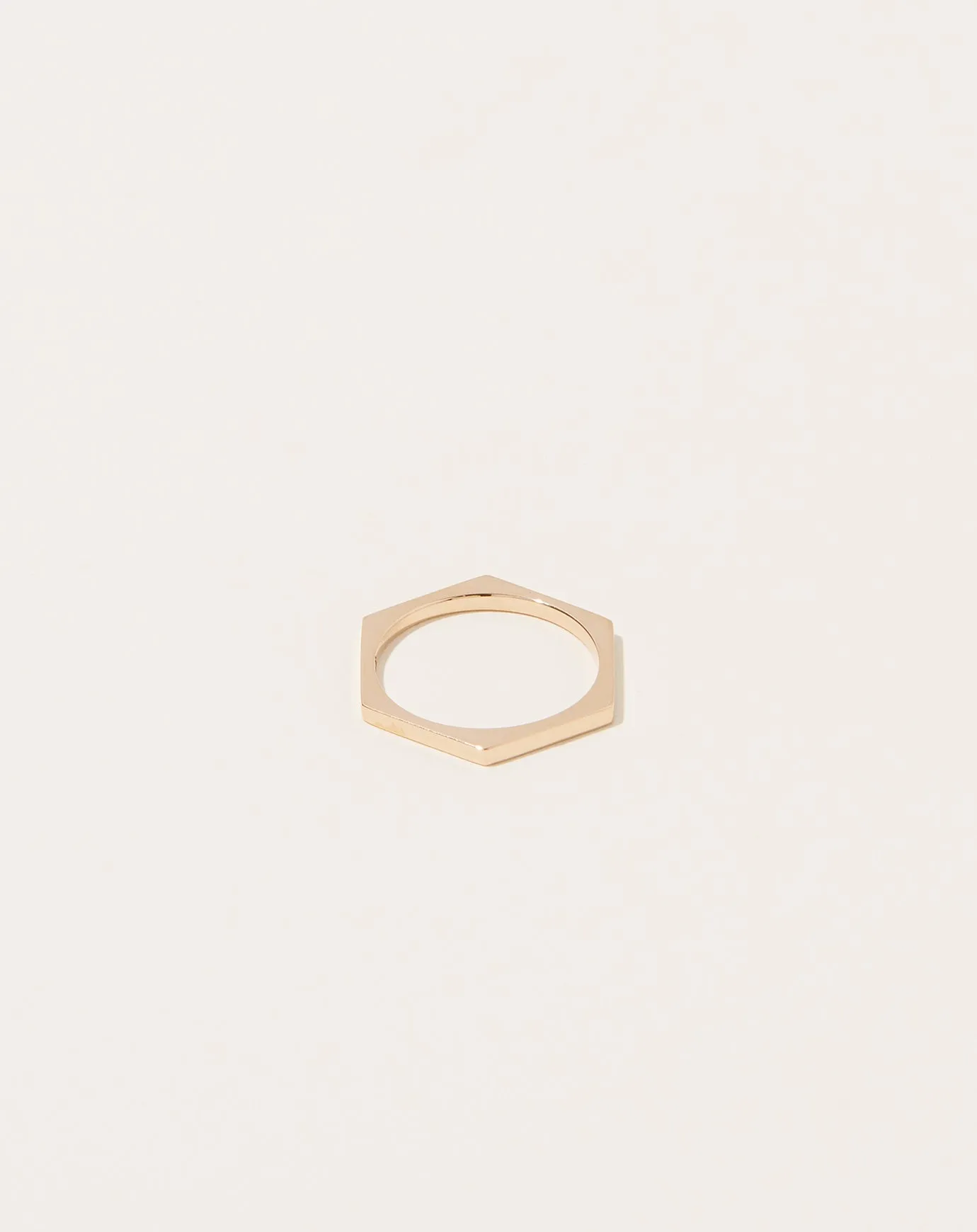 Hex Ring in 14k Yellow Gold