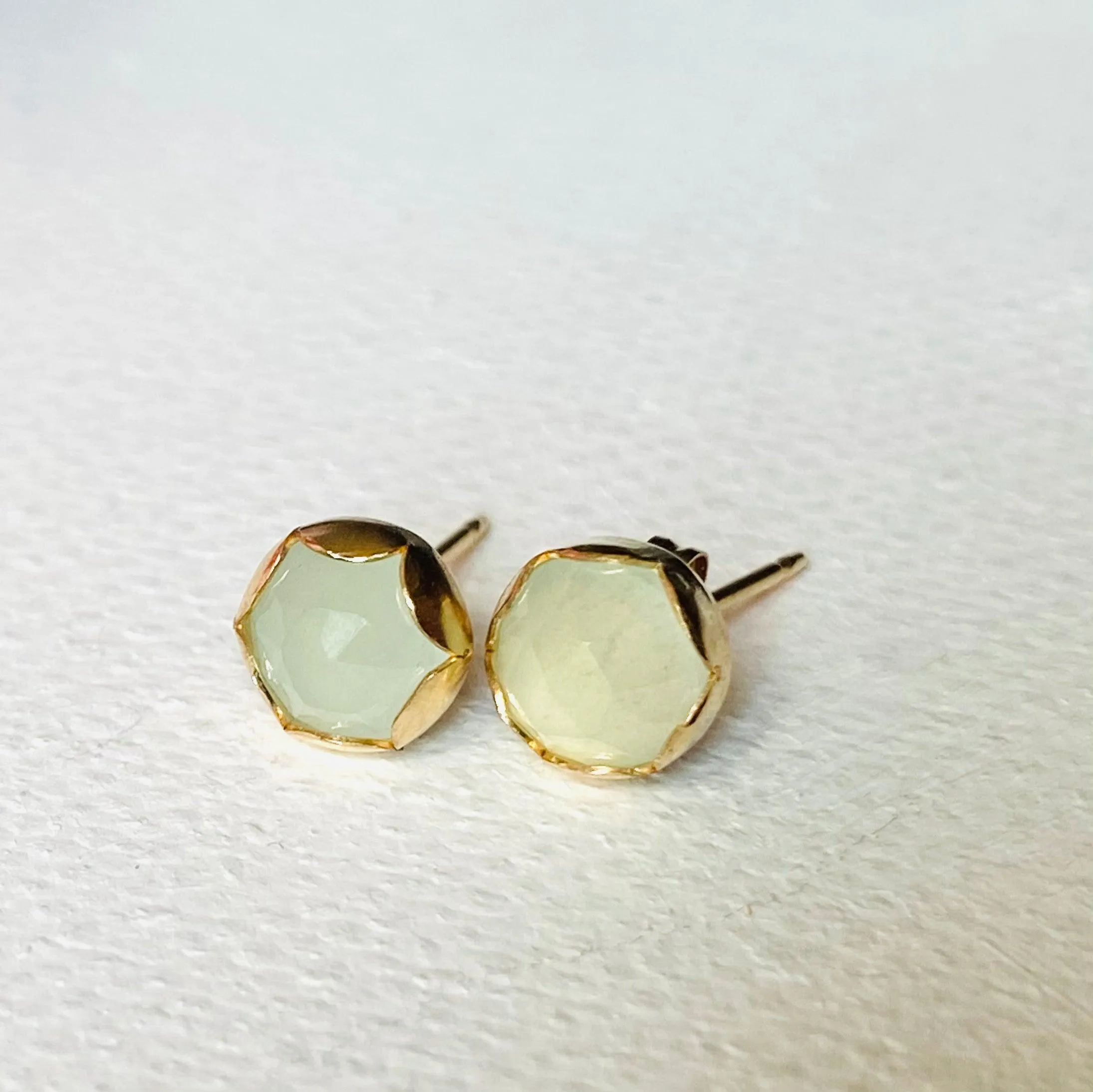 High End Aquamarine Stud, Gold and Aquamarine Stud Earrings, Aquamarine Gold Stud Earrings