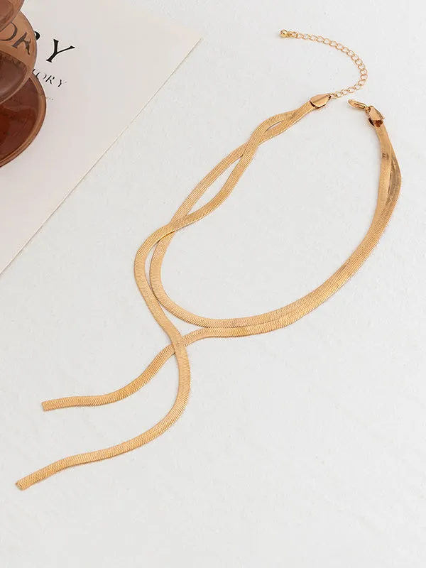 Hollow Solid Color Clavicle Chain Necklaces Accessories