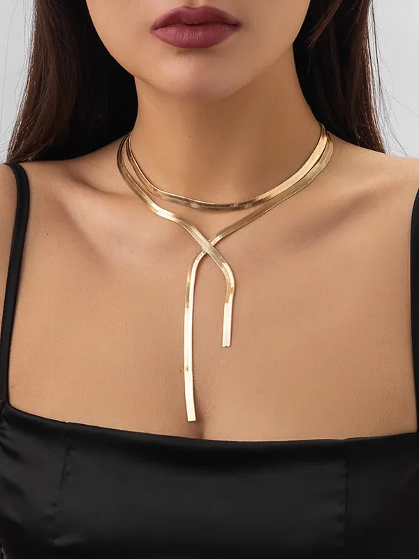 Hollow Solid Color Clavicle Chain Necklaces Accessories