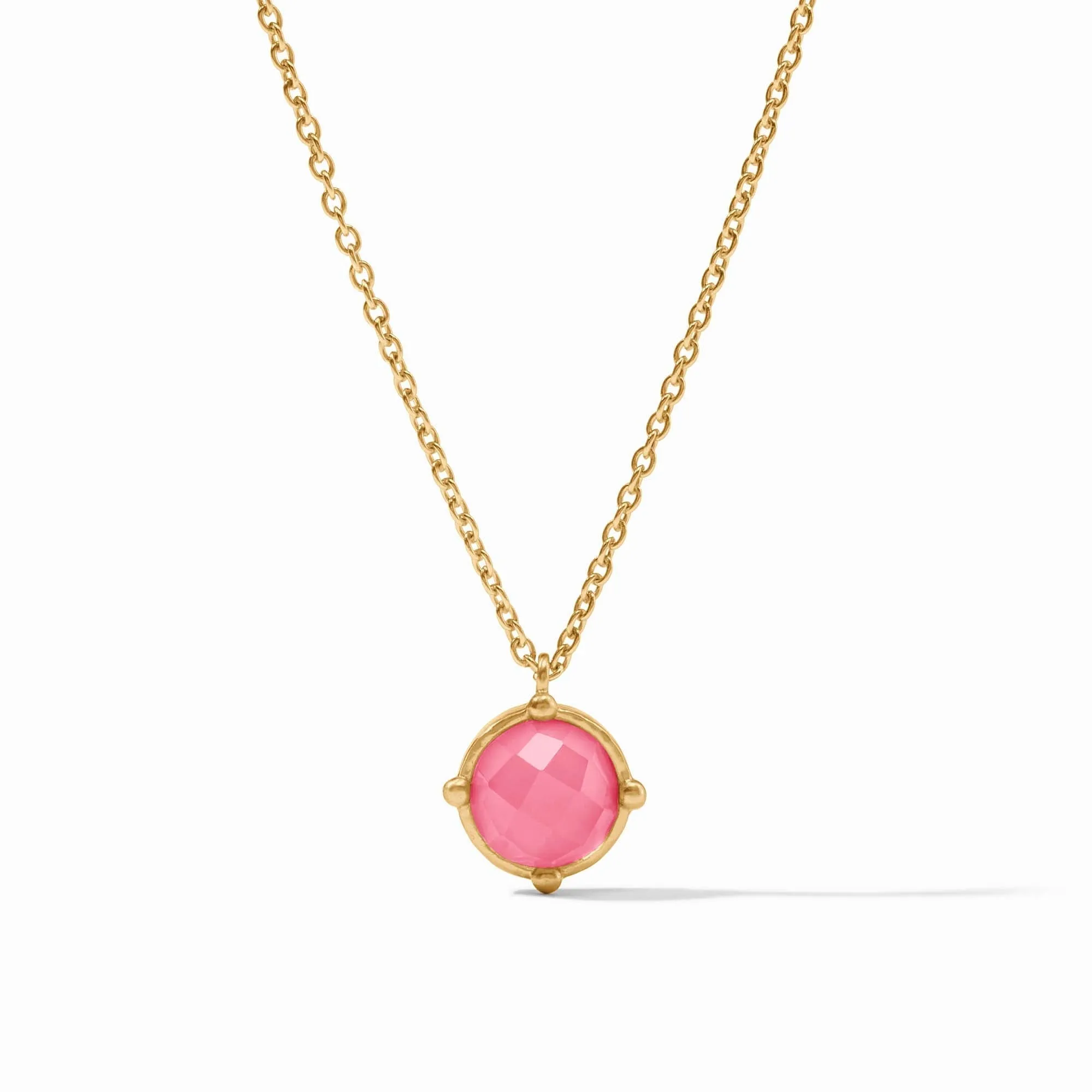 Honeybee Solitaire Necklace - Peony Pink