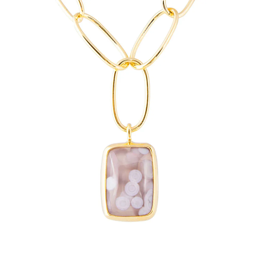 IMPERIAL JASPER COCKTAIL NECKLACE - CREAM