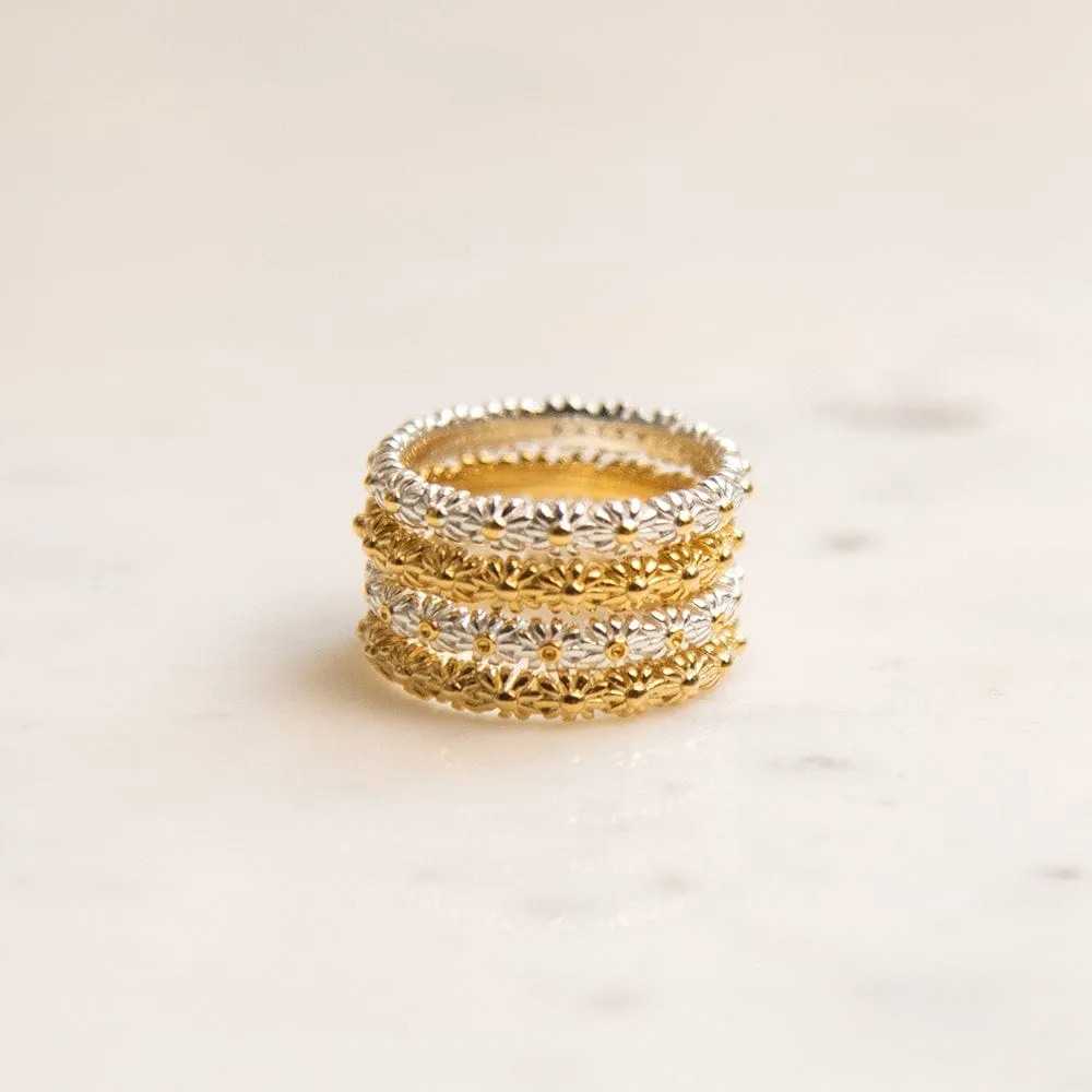 Iota Daisy Ring 18ct Gold Plate