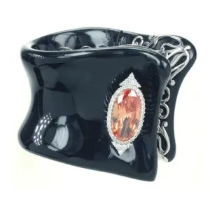 Isabelle - Black Resin with CZ Bangle