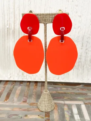 Jane Earrings, Orange/Red