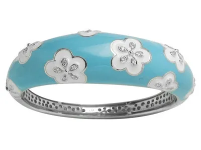 Jasmine - Turquoise Enamel with CZ Bangle