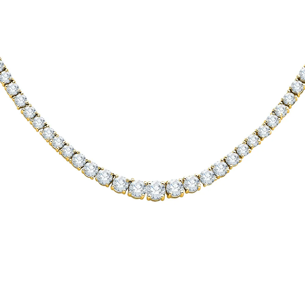 KATARINA 8 1/6 cttw Lab Grown Diamond Riviera Tennis Necklace in 14k Gold