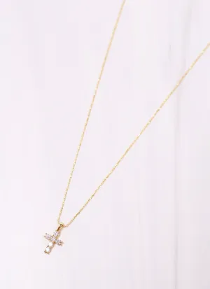 Kitty Cross Necklace GOLD