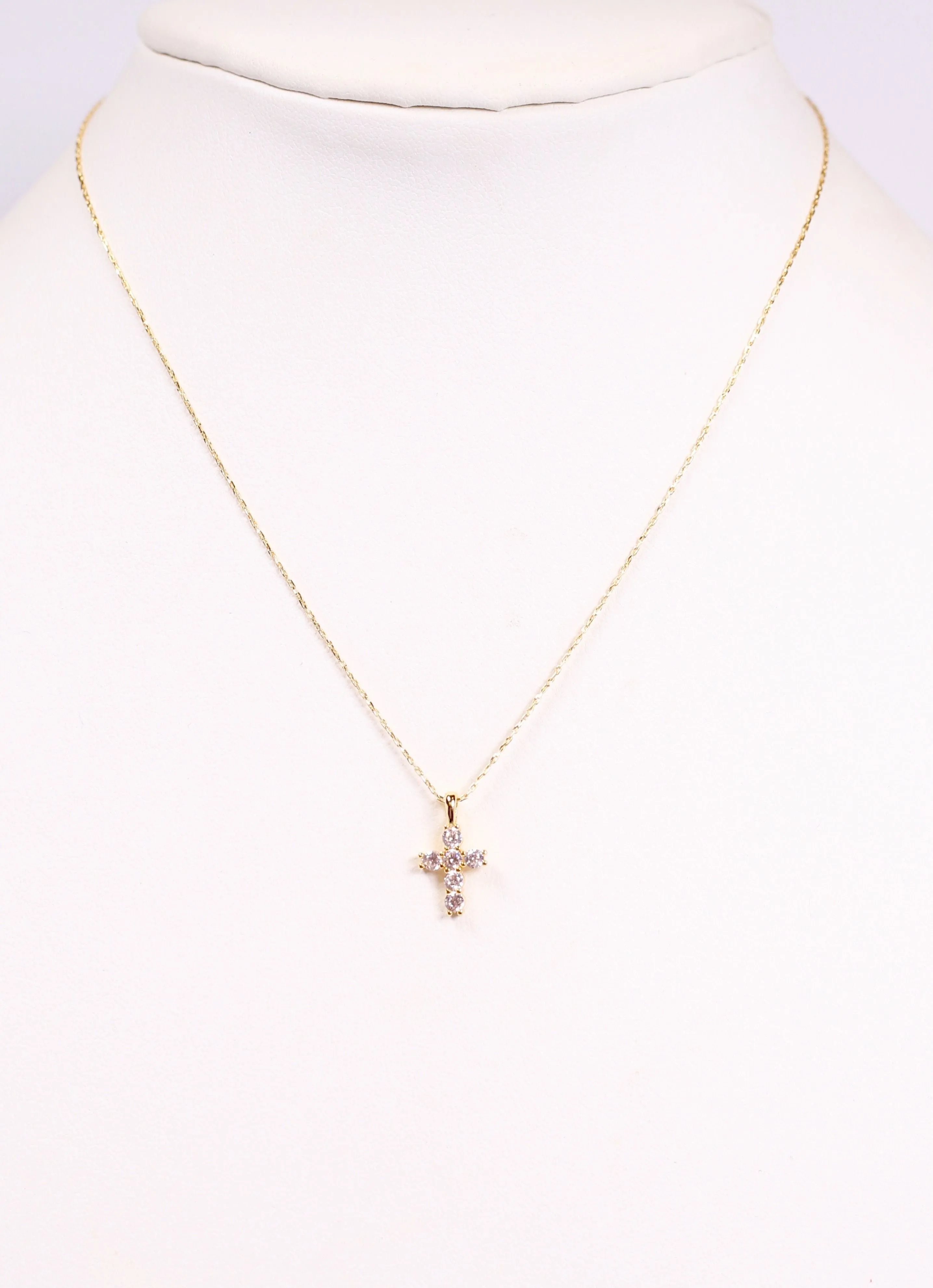 Kitty Cross Necklace GOLD