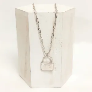 Locked In Necklace with Lock Pendant in Silver