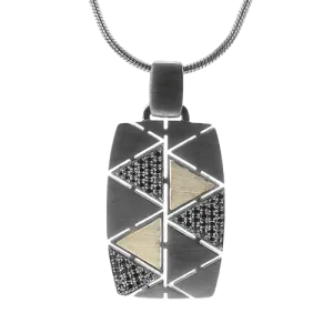 Men's Ruthenium Necklace In 14k Gold With Diamonds