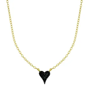 Micro Black Heart Necklace