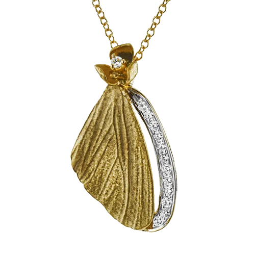 Monarch Pendant Necklace in 18K Gold with Diamonds