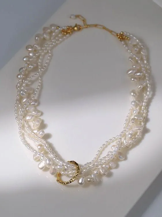 Multi-layered Baroque Pearl Necklace