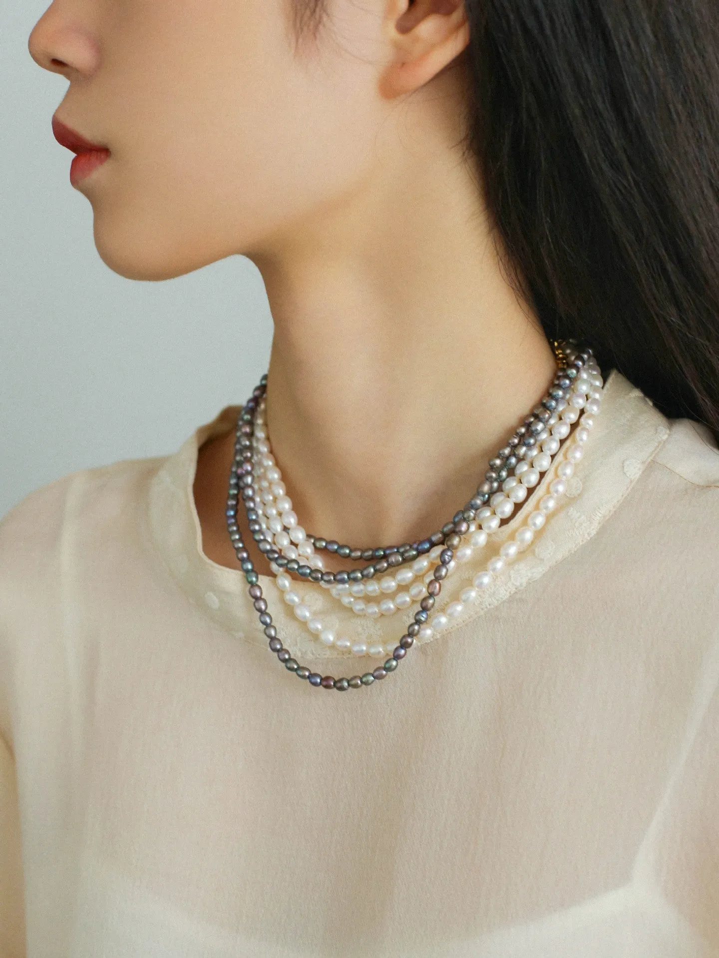 Multilayer Long Pearl Necklace