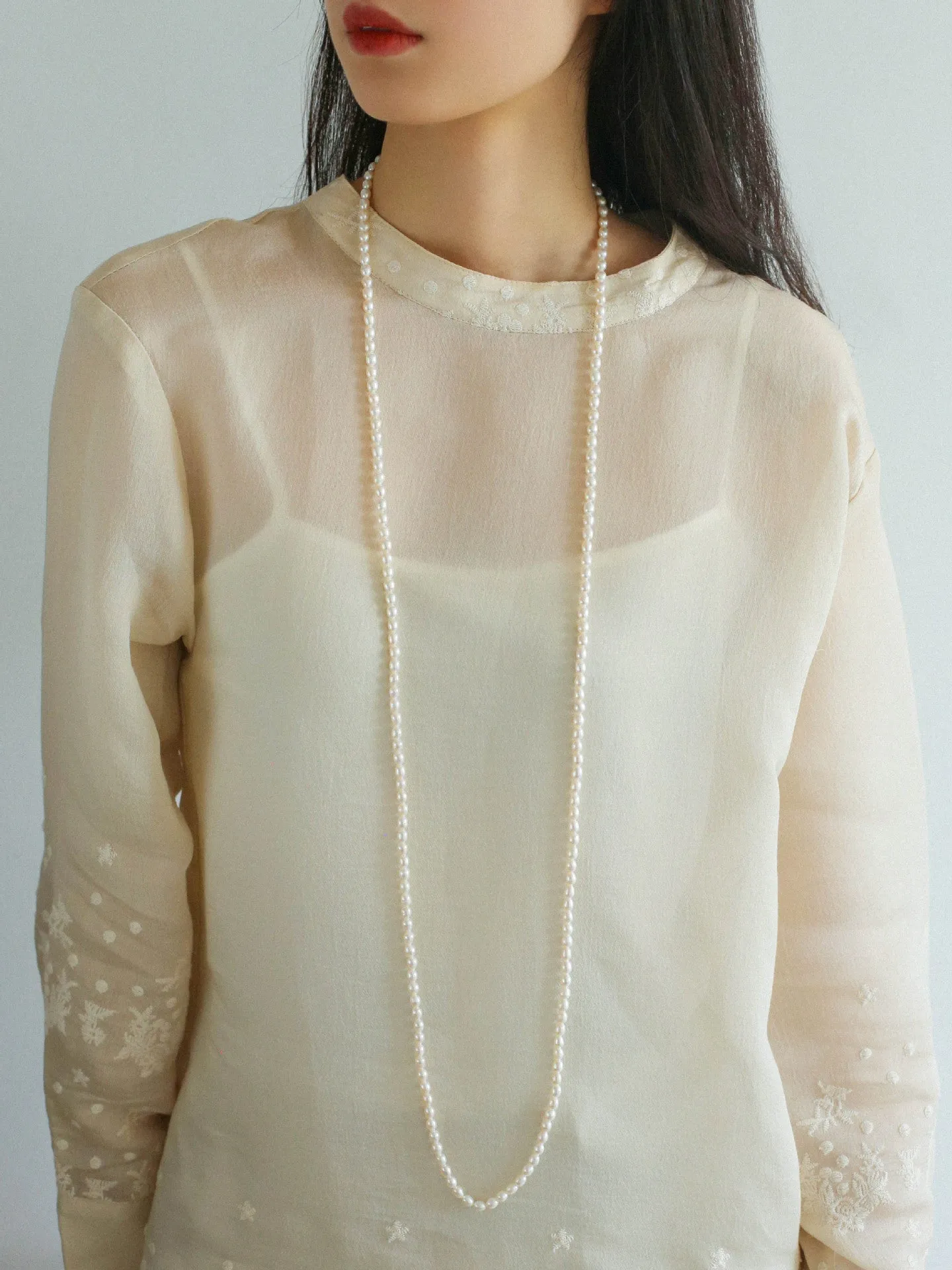 Multilayer Long Pearl Necklace