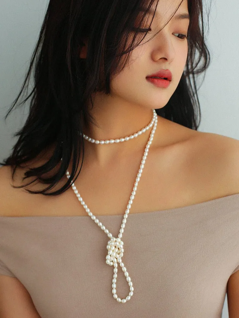 Multilayer Long Pearl Necklace