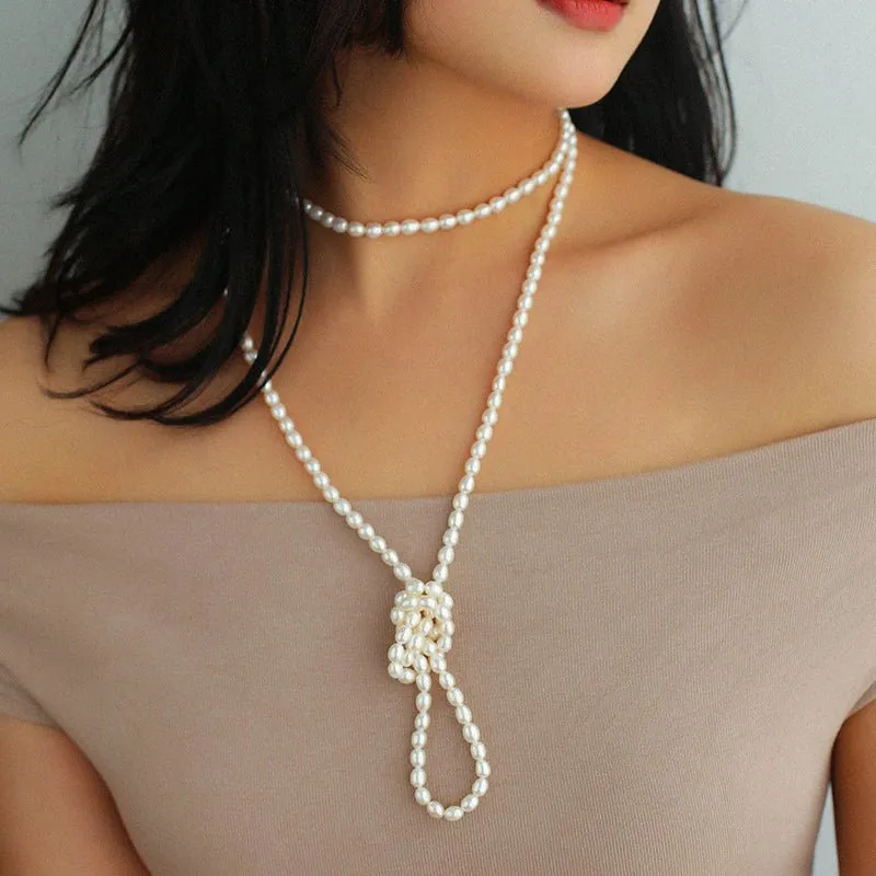 Multilayer Long Pearl Necklace