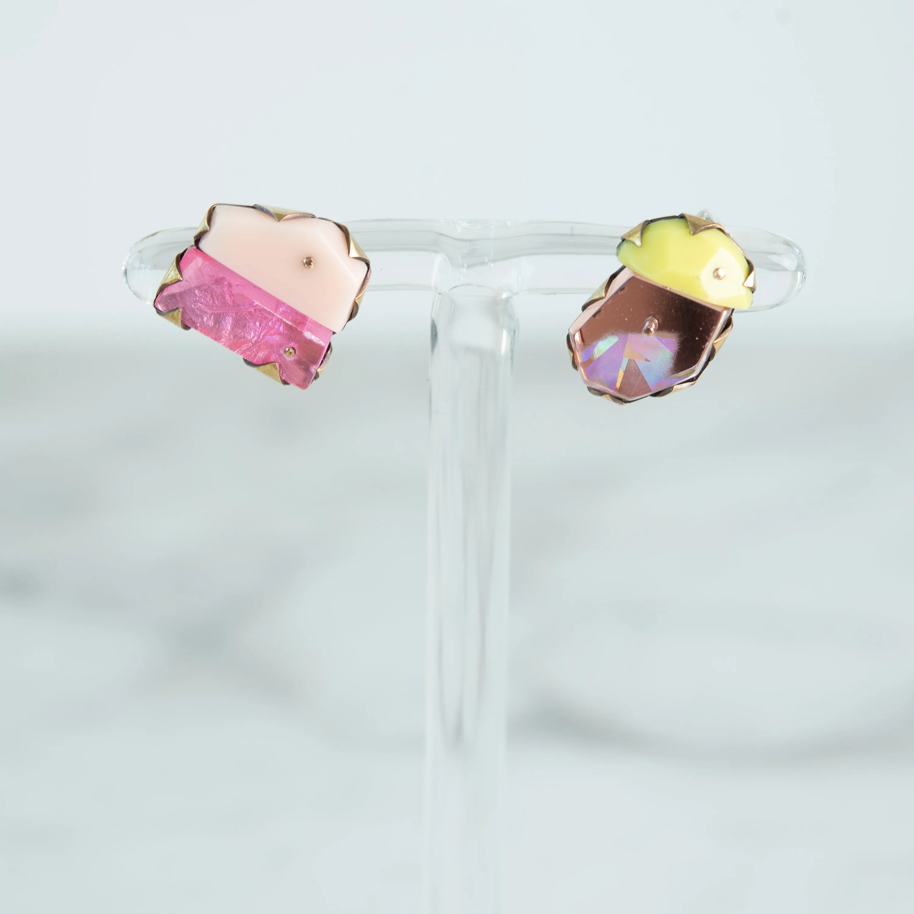 Nikki Couppee Small Mismatched Studs (pinks, yellow)