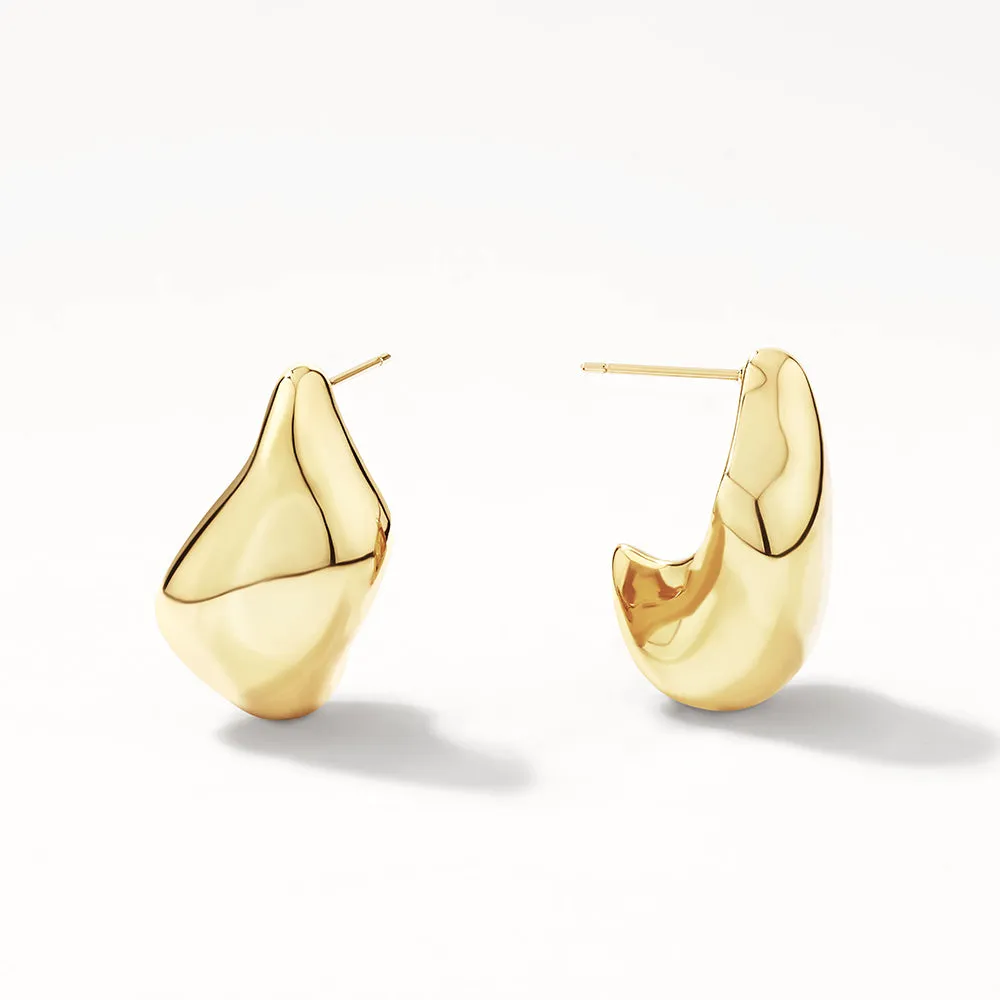 Organic Drop Earrings in Gold